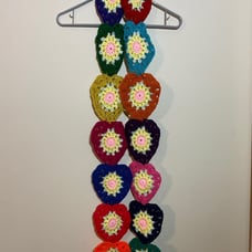 Vibrant Handcrafted Crocheted Heart Scarf
