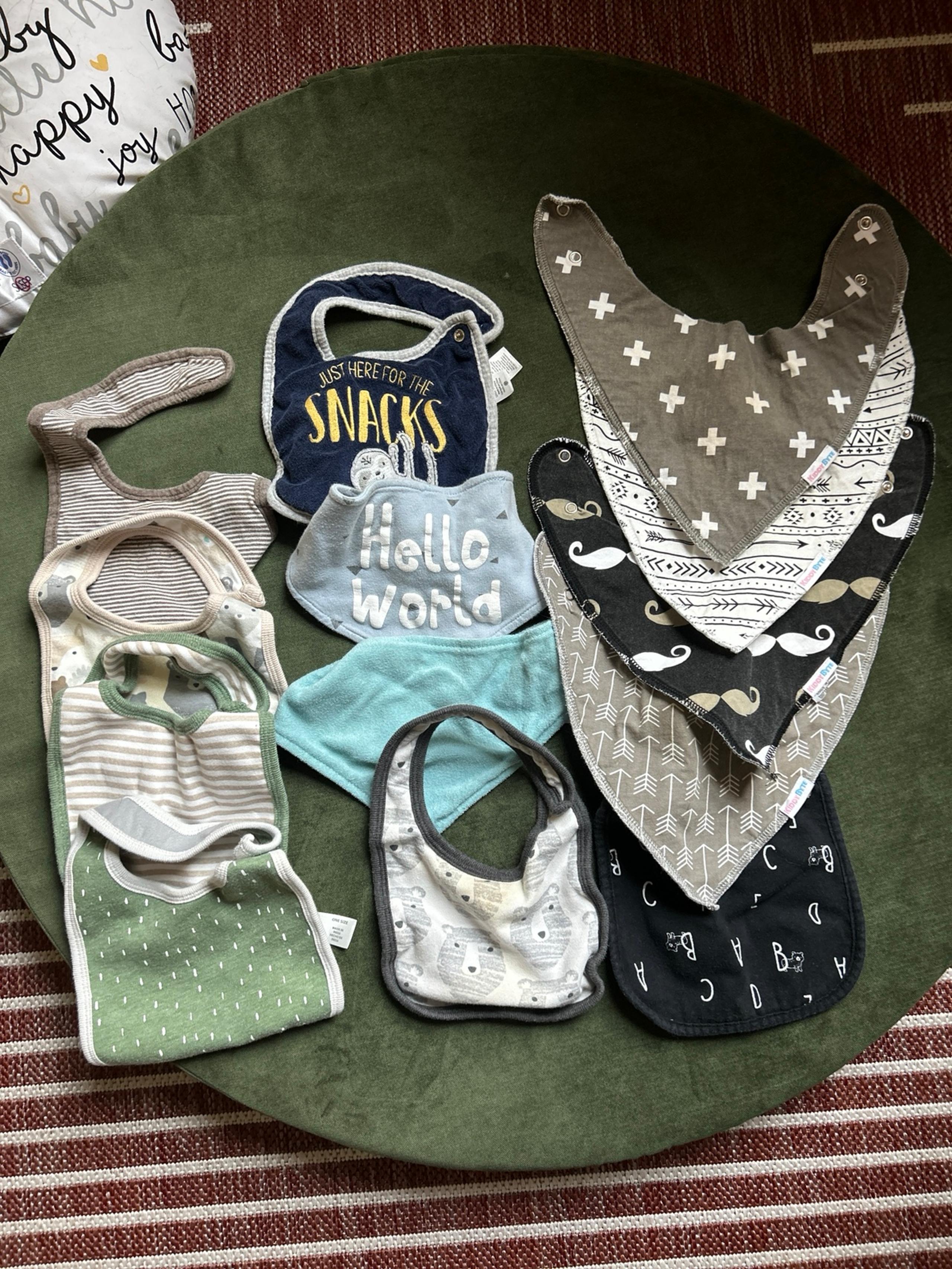 Baby boy bib bundle 13 total