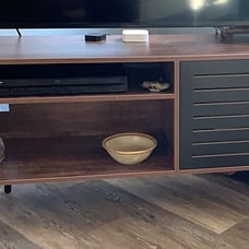 NEW Mid Century Modern TV Stand for TVs up to 55 Inch w/ Pop Up Door TV Cabinet