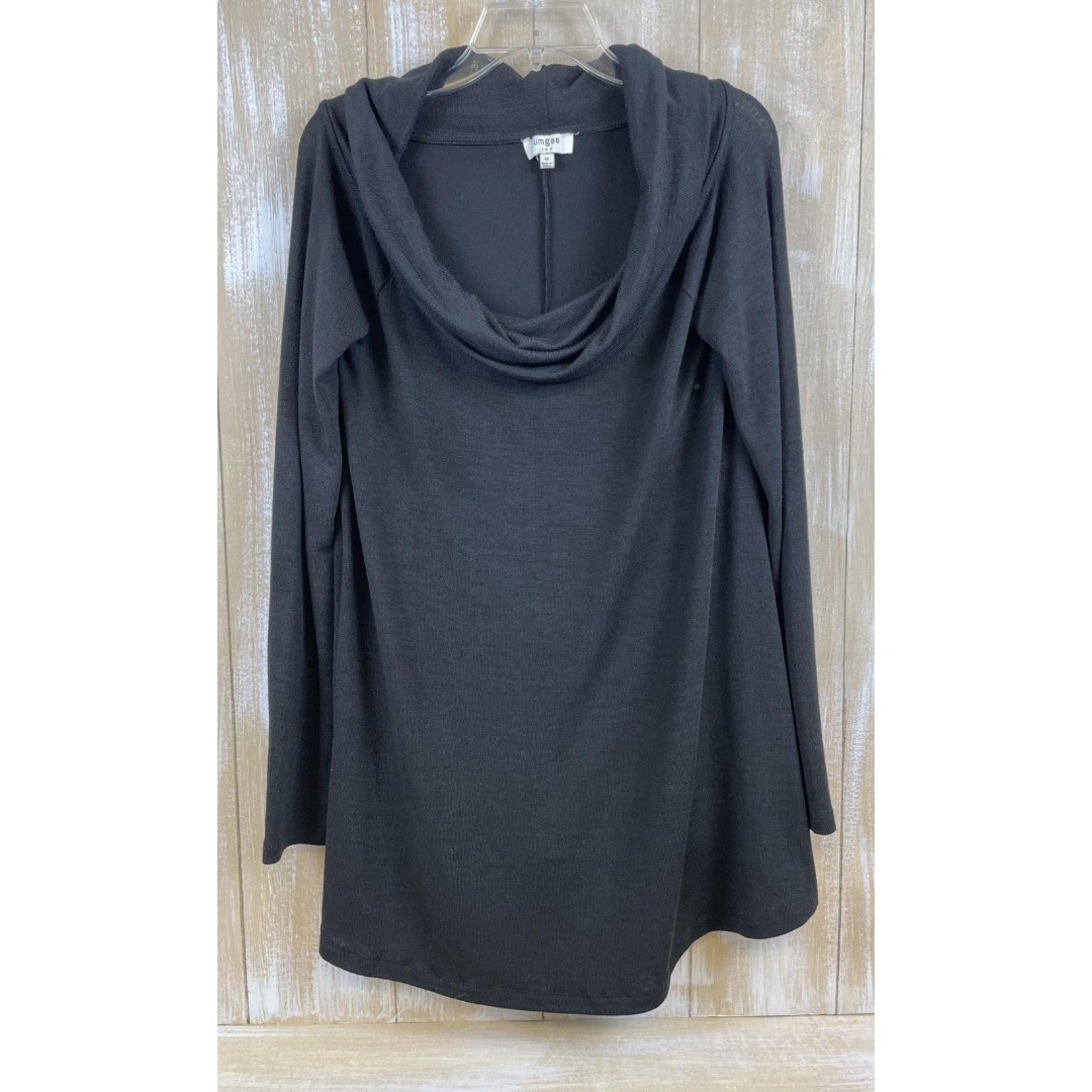 Umgee Sweater Women's Medium Black Cowl Neck Pullover Long Sleeve *read