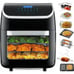 JSTUOKE 13 qt 3-Basket Air Fryer, Black - Multifunctional Digital