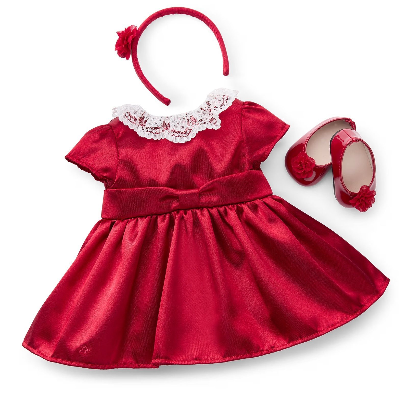 American Girl x Janie and Jack Holly Red Party Dress For Bitty Baby-NIB