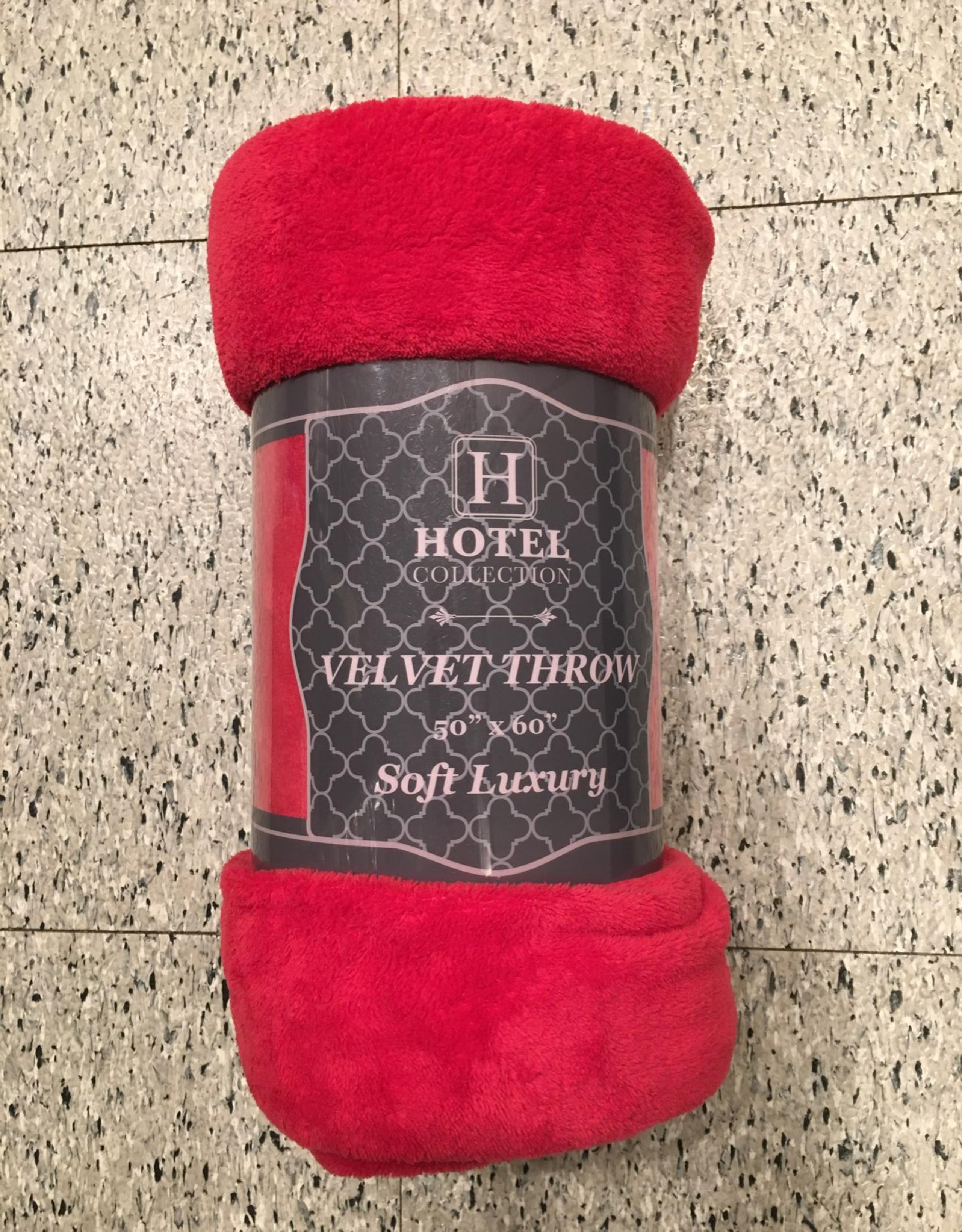 Velvet throw red blanket