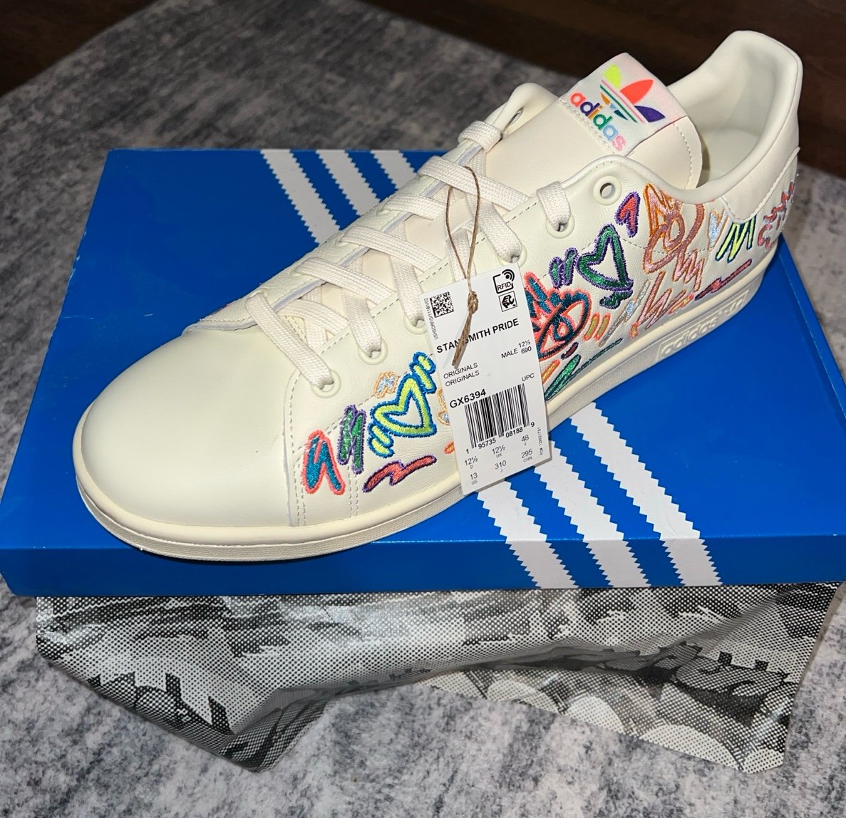 Size 13- Adidas Kris Andrew Small x Stan Smith Pride Men's Fashion Shoes