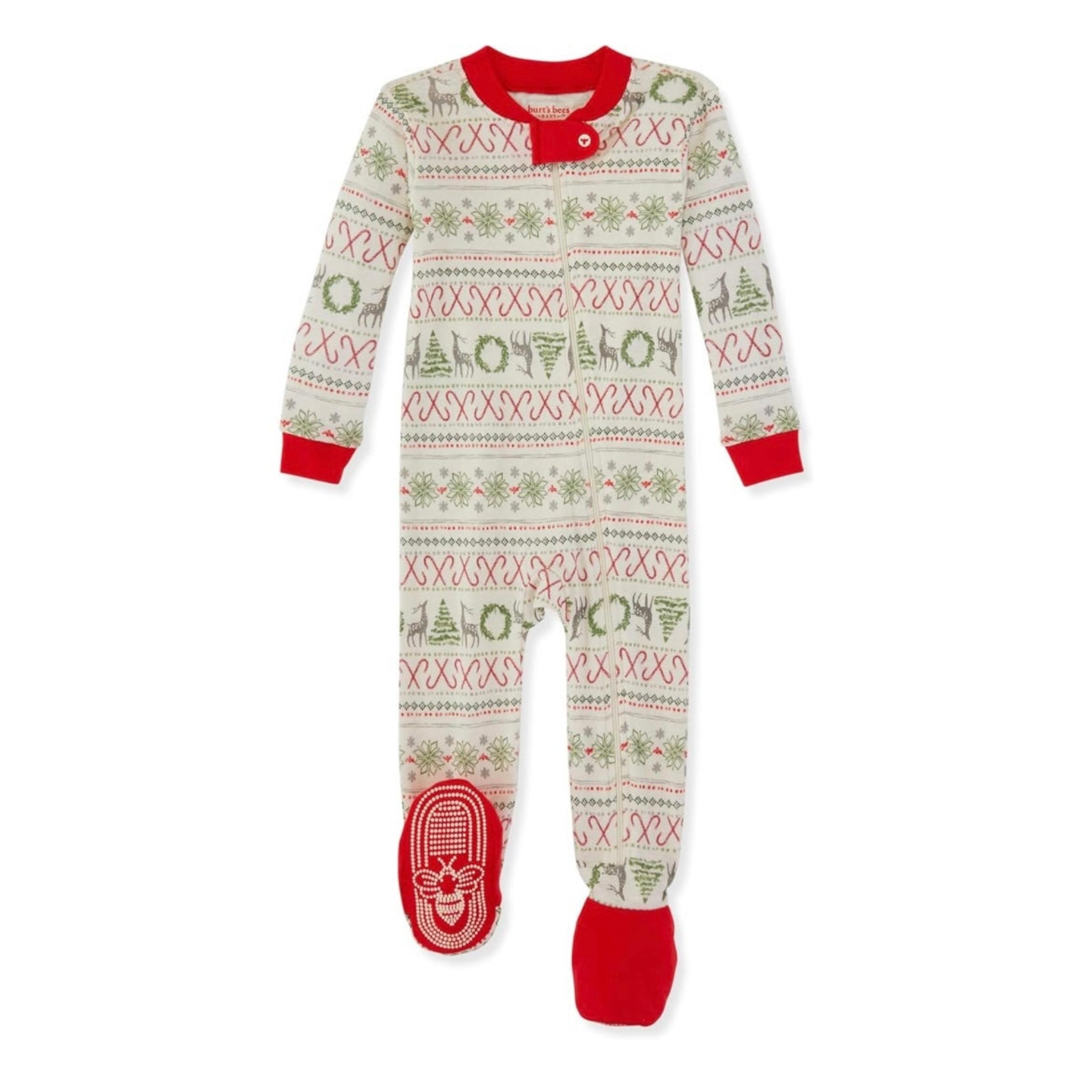 Burt’s Bees Footed Onesie Pajamas - Christmas Print