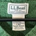 Vintage LL Bean Mens Sweater Large Wool Shetland Green V-Neck Cardigan Pullover