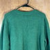 Vintage LL Bean Mens Sweater Large Wool Shetland Green V-Neck Cardigan Pullover