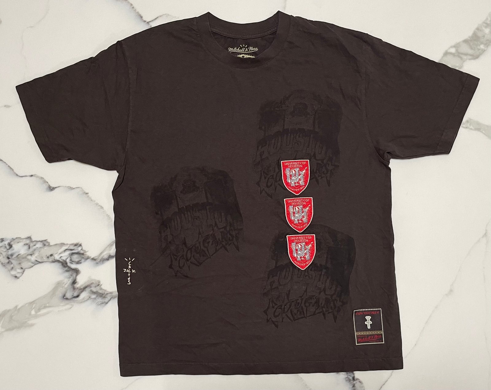 Travis Scott x Houston Mitchell & Ness Shirt Sz L NEW