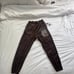 Boys lie “only time will tell” brown velour velvet graphic jogger sweat pants M