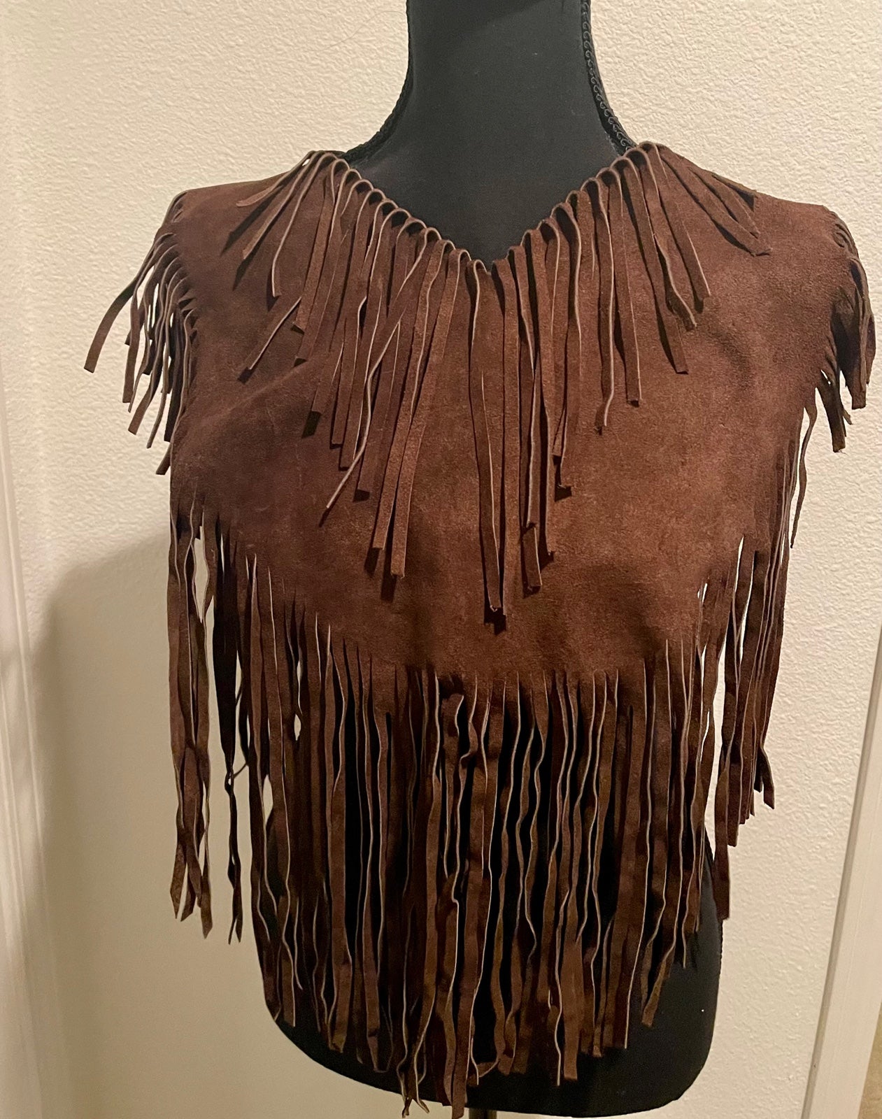 Suede fringe poncho