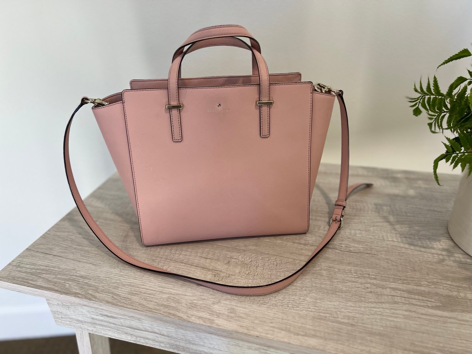 Kate Spade 100% Authentic Satchel Hand/ Shoulder Bag Rosy Pink Leather boho y2k