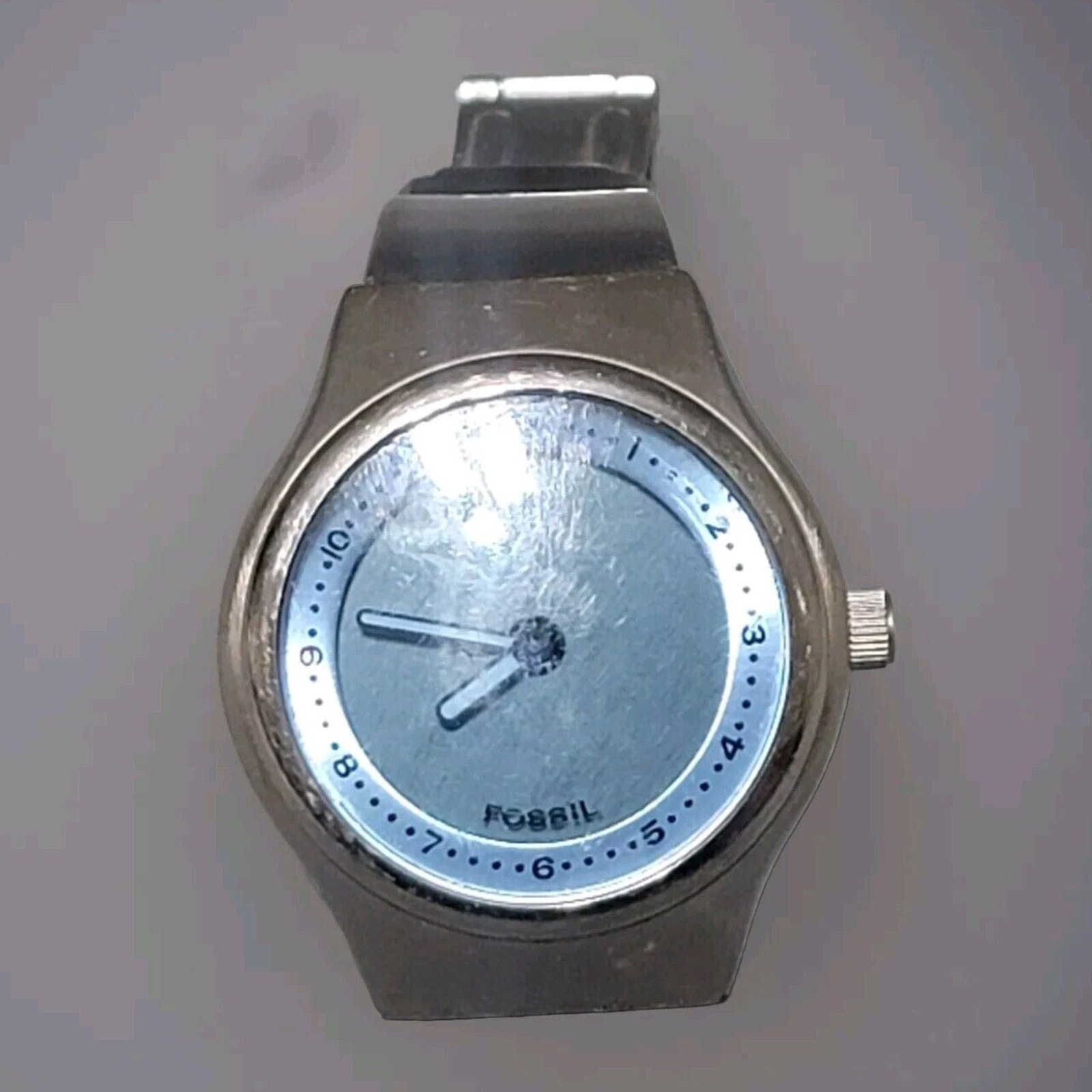 Fossil Big Tic Watch, Blue Face Steel Strap, JR-7860, Y2k, Untested