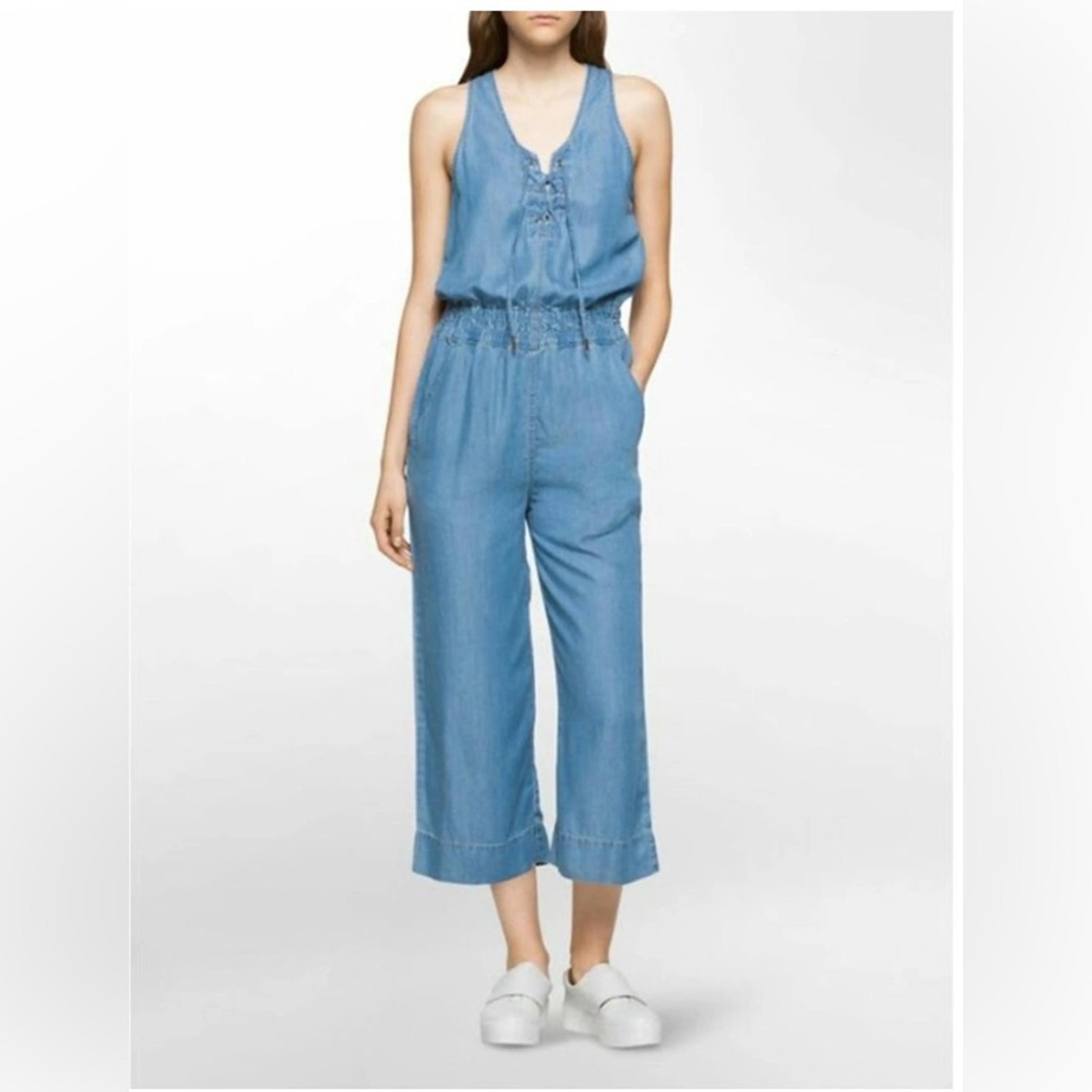 Calvin Klein Women’s Chambray Jumpsuit - Size XL