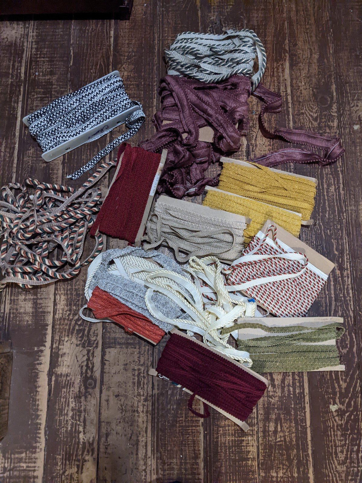 Large Lot Trims Fringes Sewing Upholstery braid crafts over 100 Yards