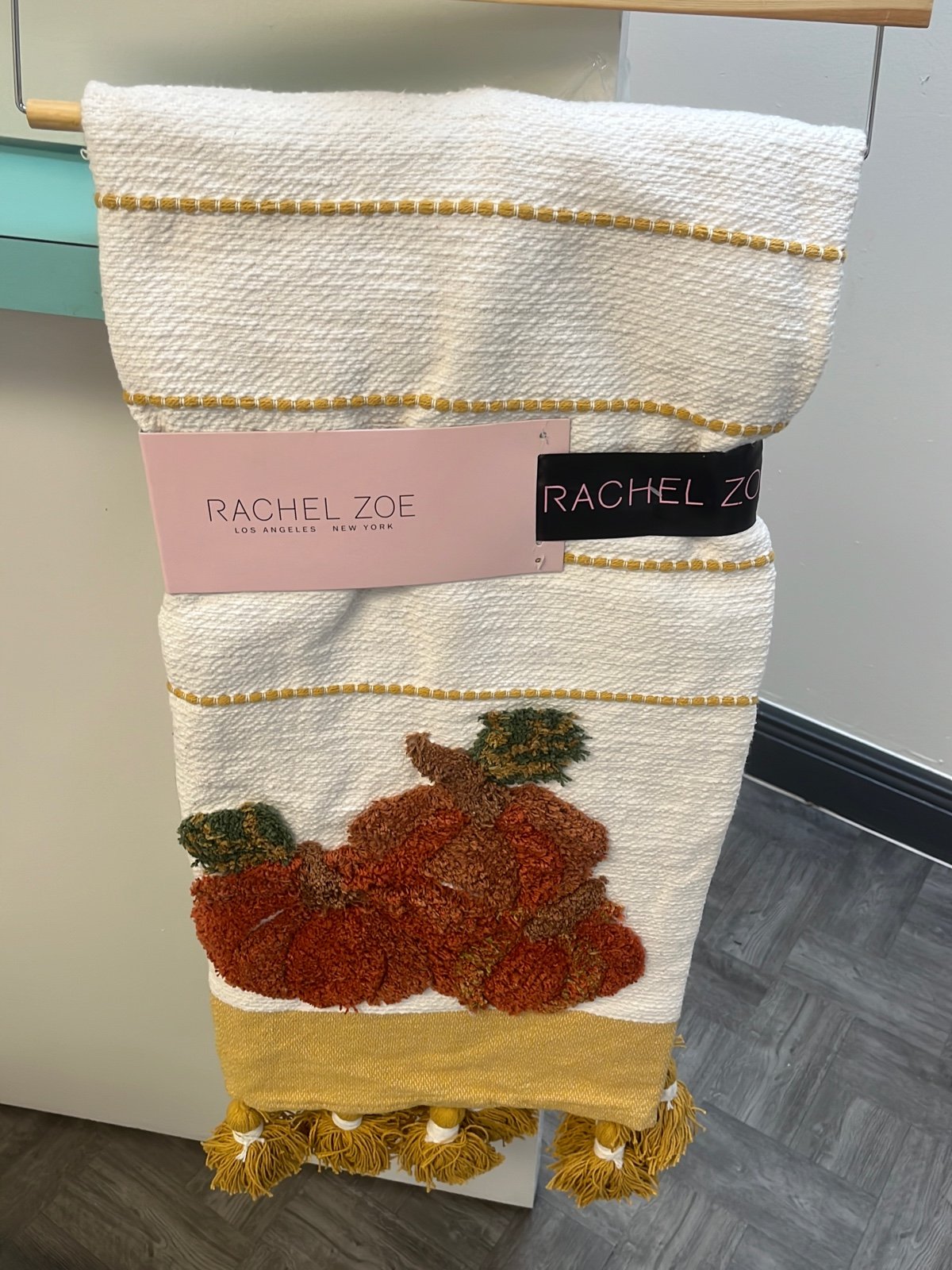 Rachel Zoe Autumn Pumpkin Tassle Throw