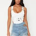 Maniere de Voir Belted white high leg bodysuit