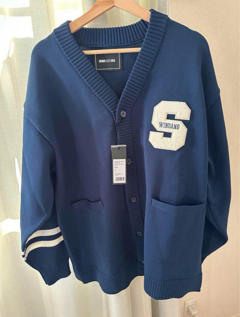 Brand new, unused WIND AND SEA navy cardigan, size XL.