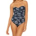 Bleu Rod Beattie Navy Blue One Piece Floral Sweethart Swimsuit size 4 NWT