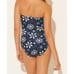 Bleu Rod Beattie Navy Blue One Piece Floral Sweethart Swimsuit size 4 NWT
