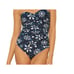 Bleu Rod Beattie Navy Blue One Piece Floral Sweethart Swimsuit size 4 NWT
