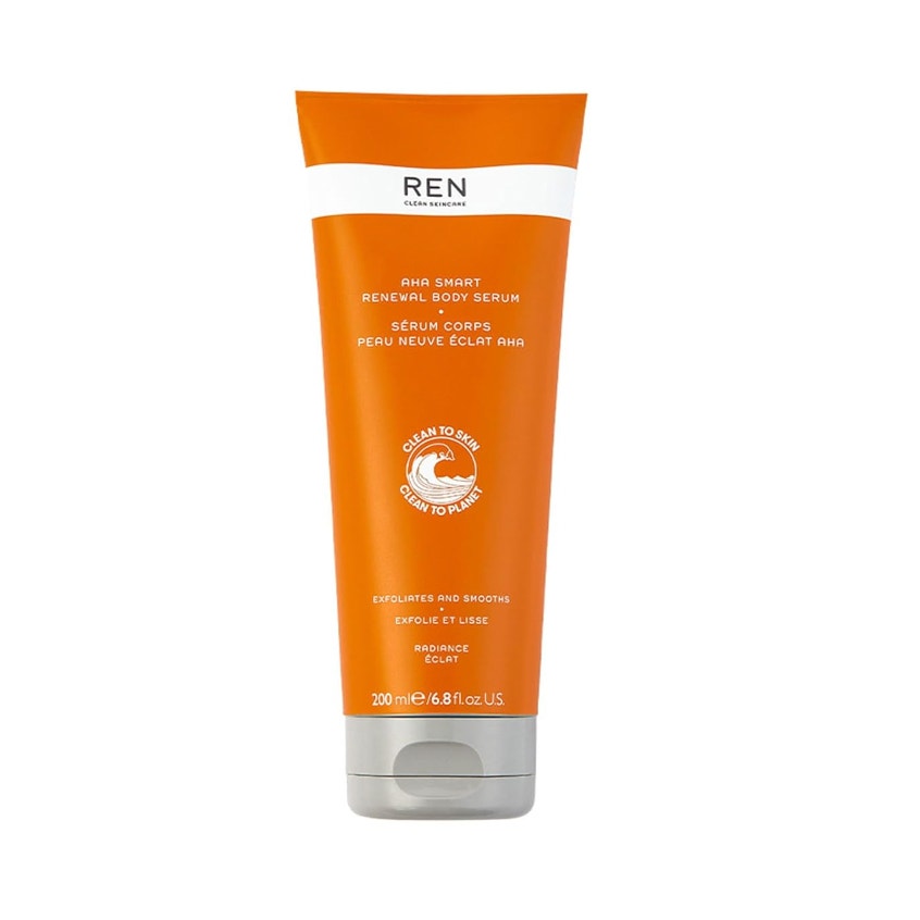 REN Clean Skincare AHA Exfoliating Moisturizing Body Serum, 6.8 fl oz, NEW