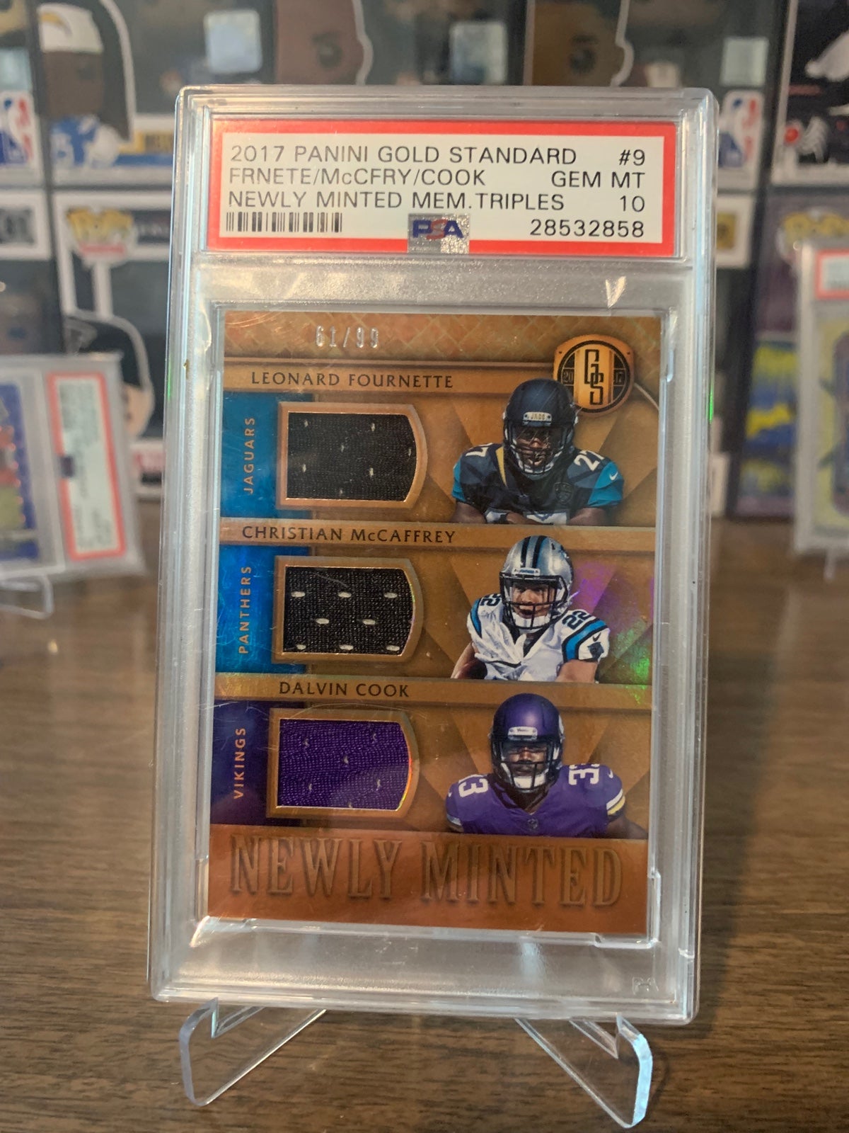 2017 Panini Gold Standard Newly Minted Triple Patch /99 Fournette/Cook/Mccaffrey