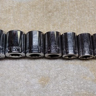 Vintage Craftsman 11piece 1/2 Drive 12point Socket Set 7/16 to 1 1/16 USA