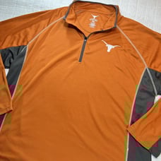 University Of Texas Longhorns 1/4 Zip Pullover Jacket 3XLT Orange & Gray Polyest