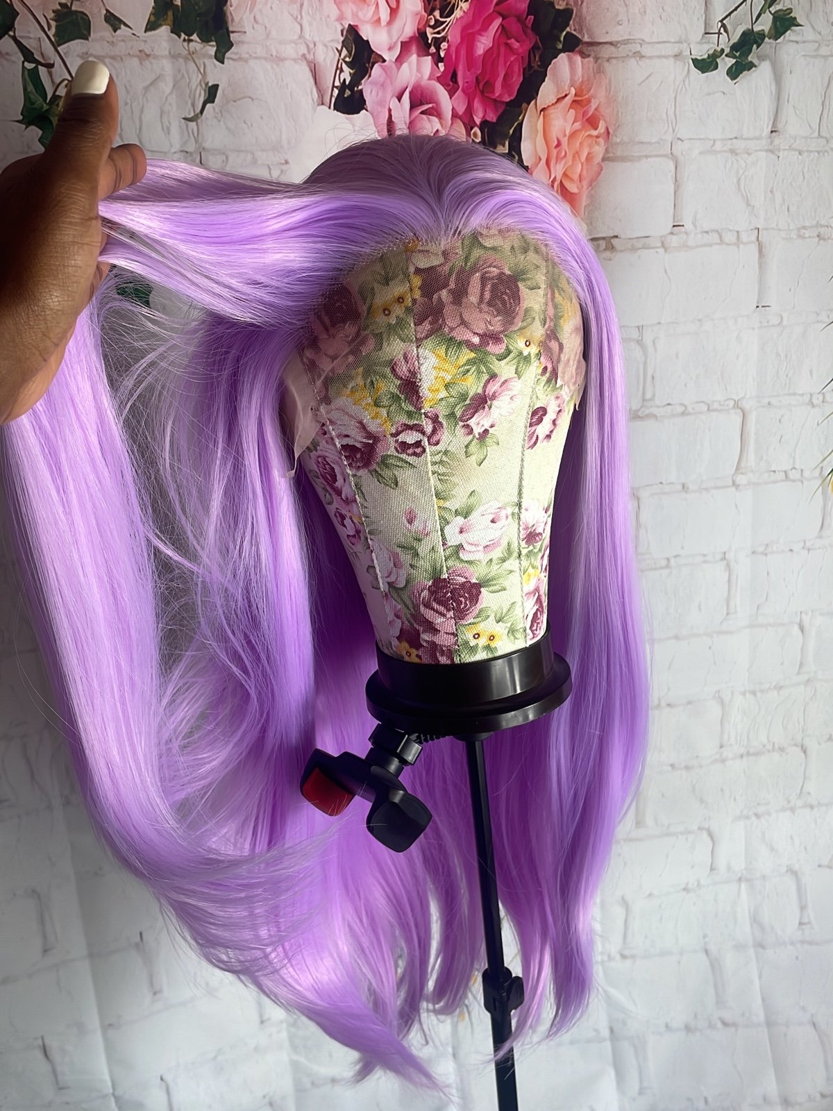 purple natural straight 22 lacefront wig