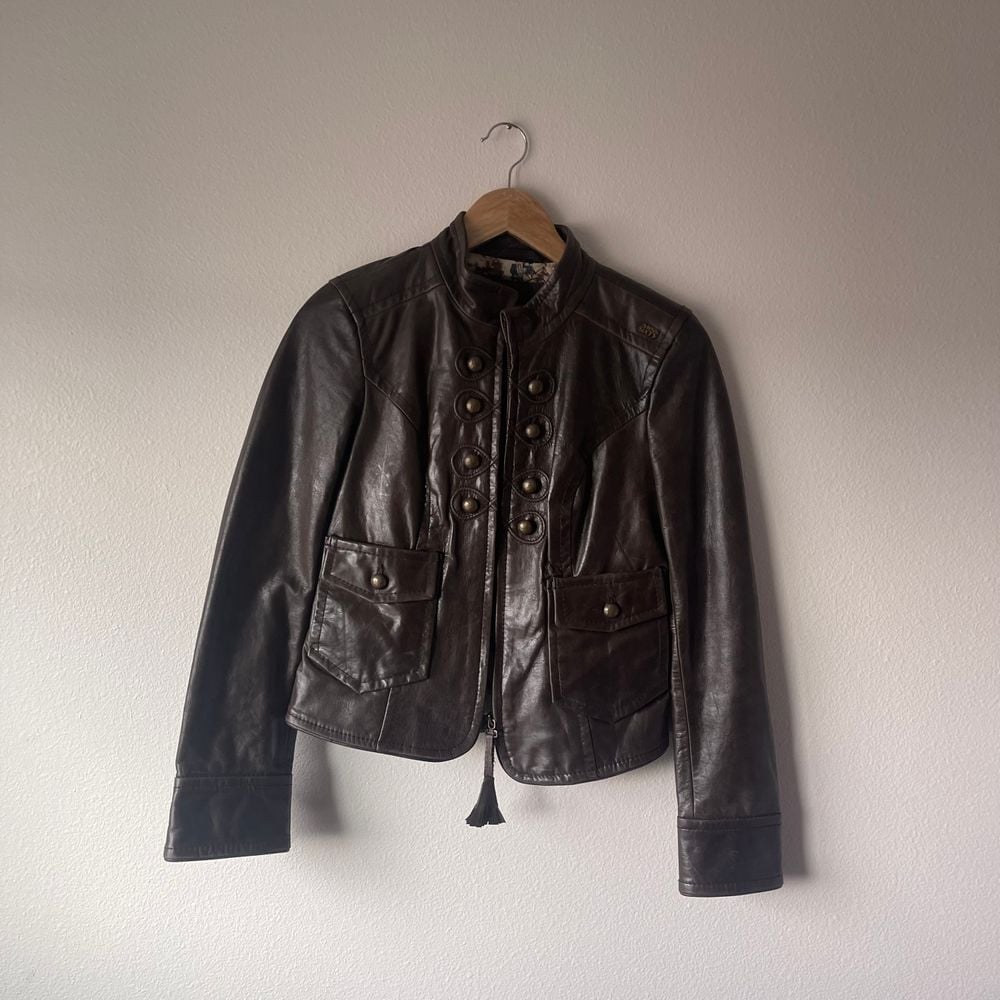 Vintage Miss Sixty Y2K 90s Leather Zip-Front Jacket