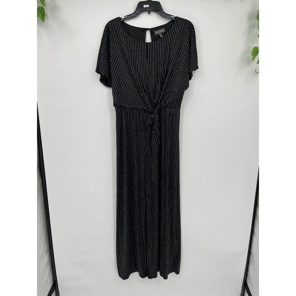 Luxology Women's Jumpsuit Size M Black White Striped