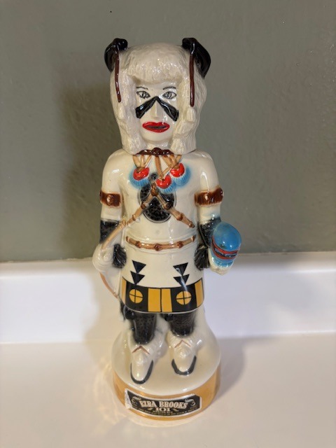 VTG 1977 Decanter Ezra Brooks Hopi Kachina White Buffalo No 6. Ceramic