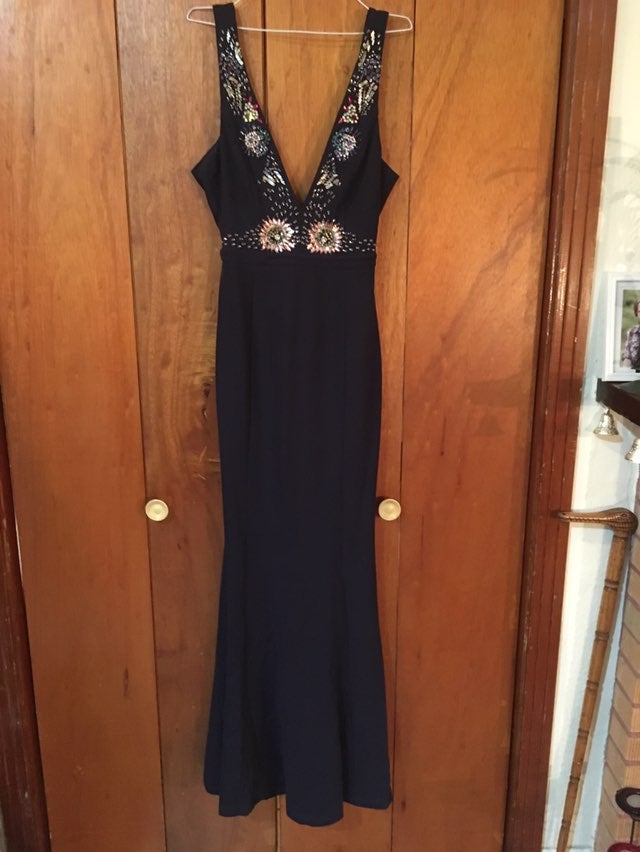 DressPurple formal dress with flare spar