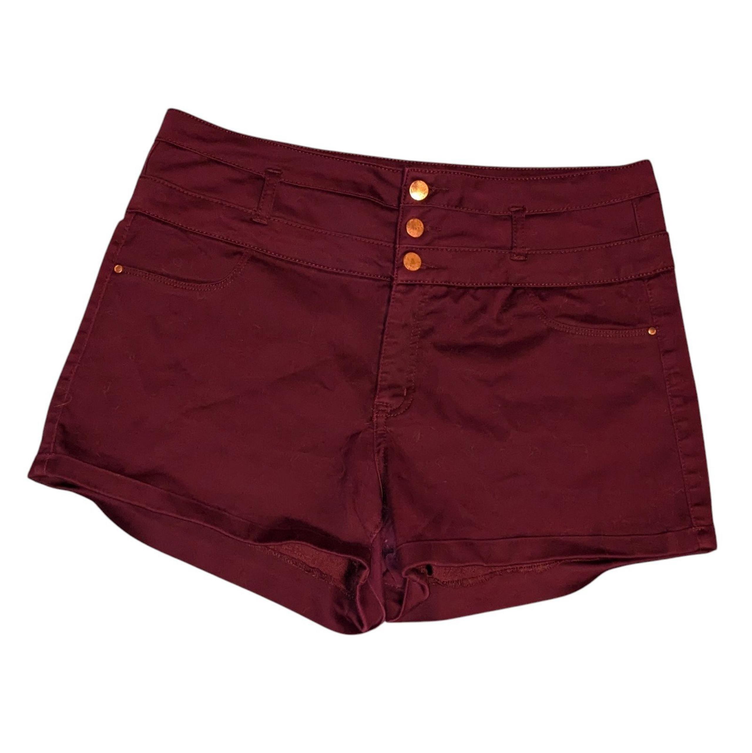 Refuge Burgundy High Waisted Shorts size 14