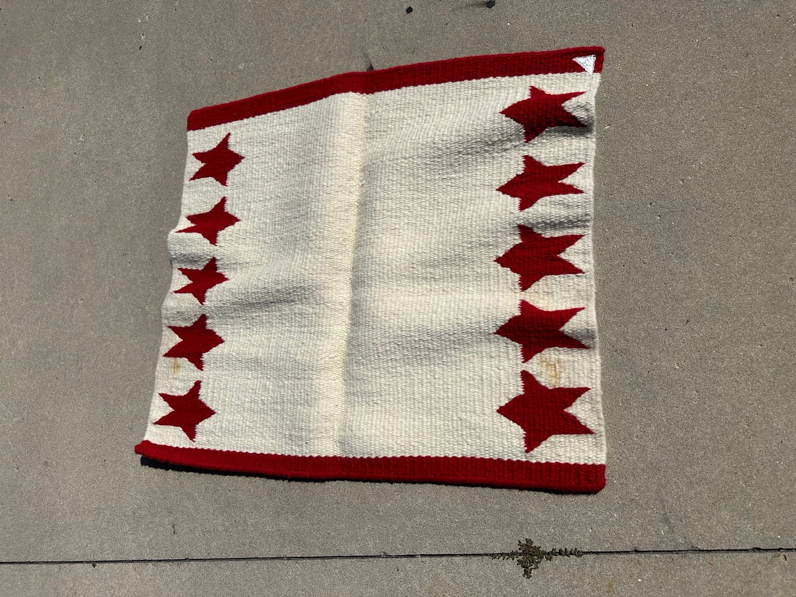 Vintage horse saddle blanket red white stars