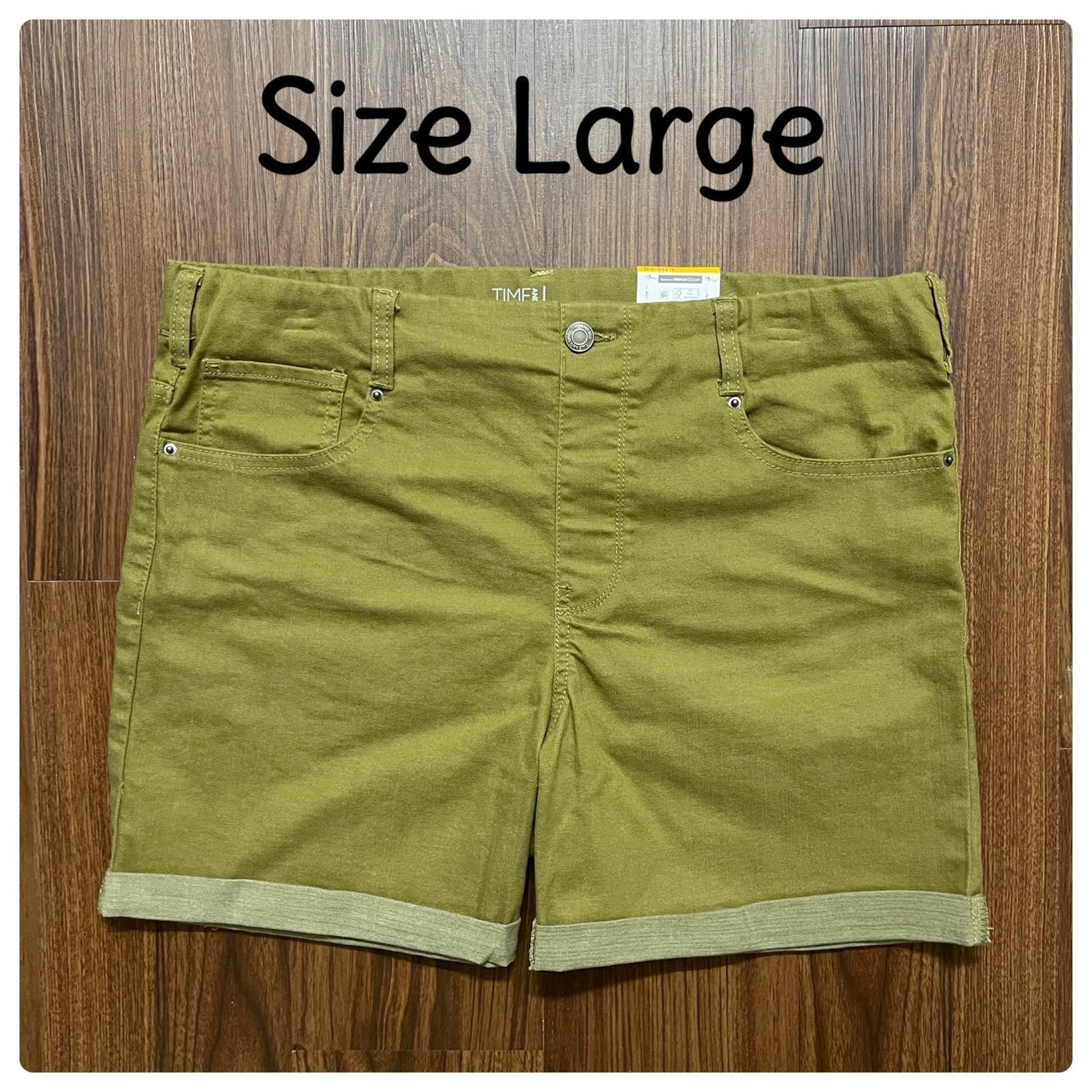 Women’s Time and Tru Green Pull-On Shorts Size Large (12-14) NEW