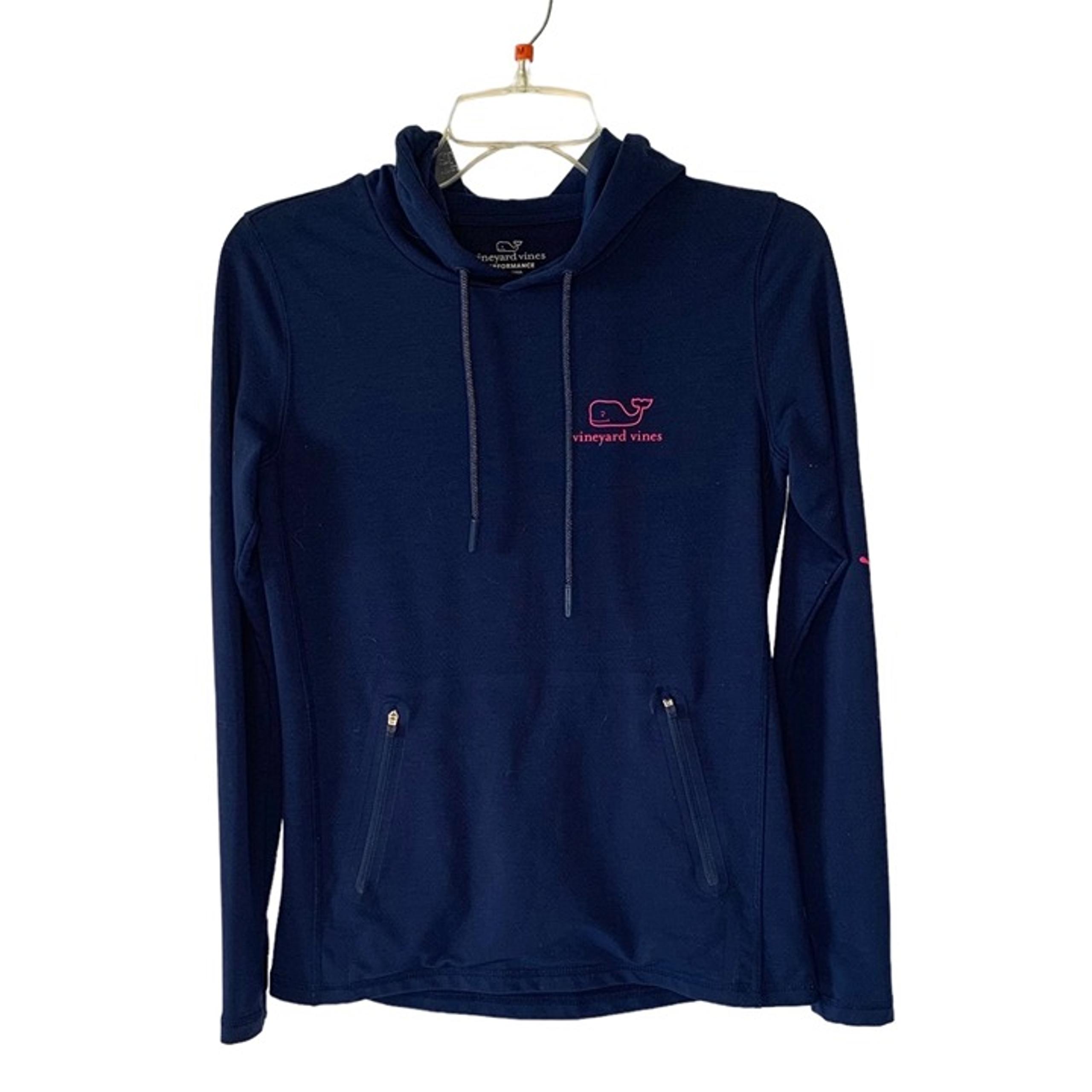 VINEYARD VINES Performance Navy Blue Long-Sleeve Lightweight Hoodie Size XXS