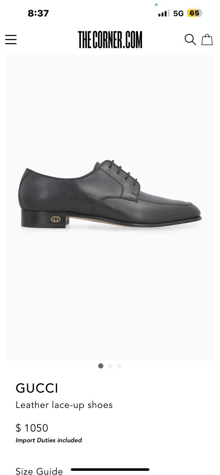 New never used Gucci Lace up shoes