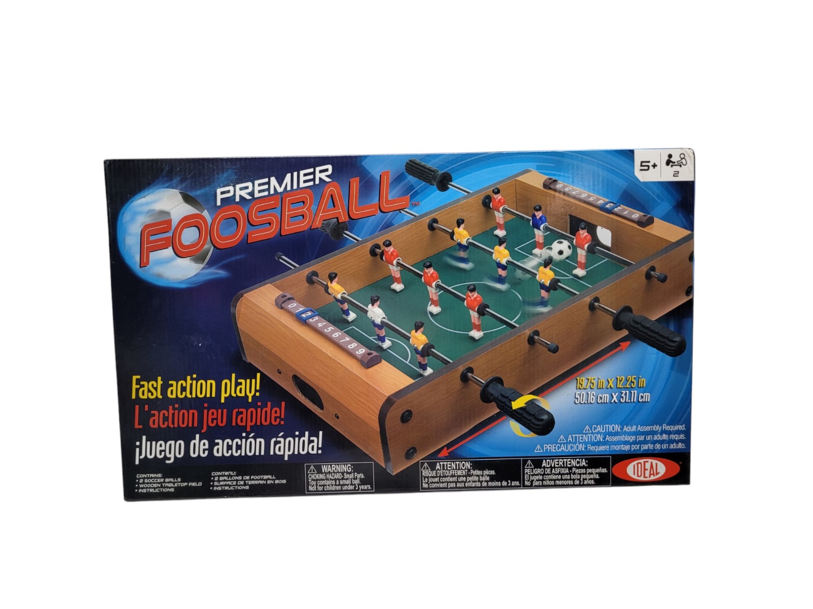 Premier Foosball Wooden Table Mini Tabletop Soccer Game Football 19.75 New