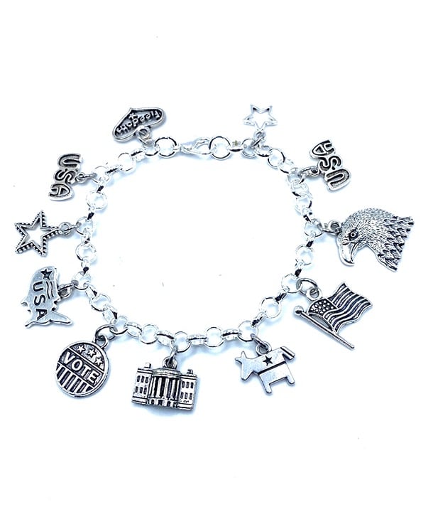 Vote Democrat Charm Bracelet Politics