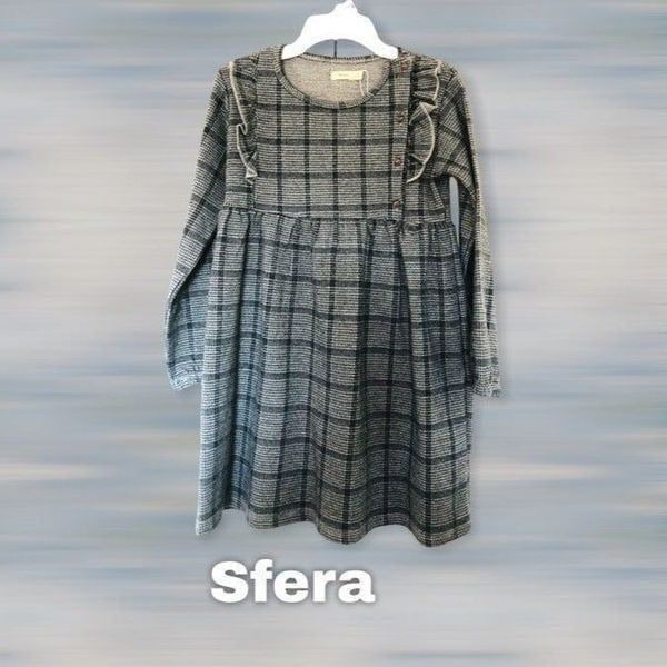NWT: Sfera Girls’ Black & Grey Plaid Dress