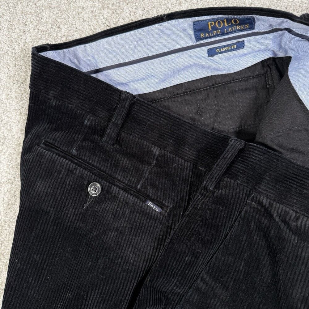Ralph Lauren Polo Pants Mens Corduroy Black 36x32