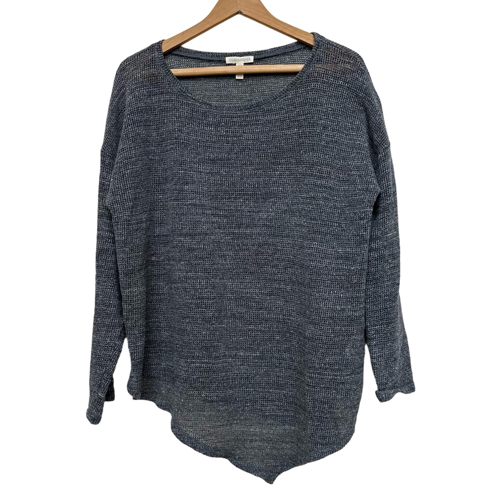 Eileen Fisher Gray Knit Sweater - M/L - 100% Cotton