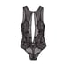 NWT VS S TEDDY ROMPER BLACK FISHNET LACE