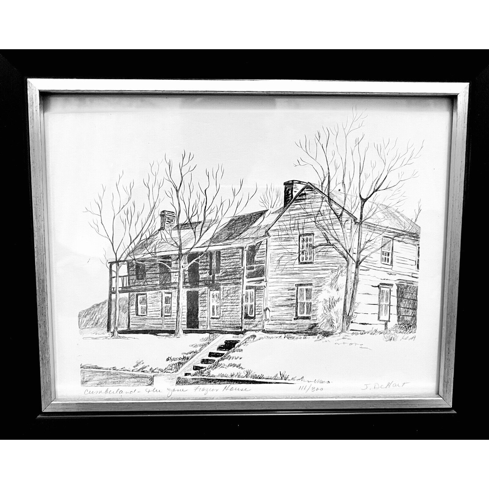 J DeHart Pen & Ink Signed & Framed Cumberland-The Jane Frazier House 111/300