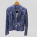 New Lauren Ralph Lauren 90s Nautical Navy Striped Tailored Blazer Preppy Size 8