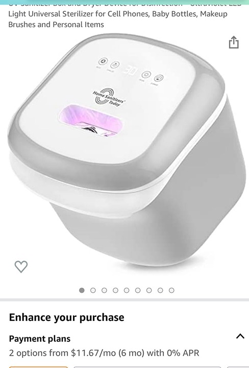 UV Sterilizer for Cell Phones, Baby Bottles, Etc.