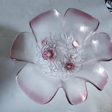 Lot of 7: 6 Glass Tulip Votives, 1 bowl rosella Rare Tall Stemmed Candelabra
