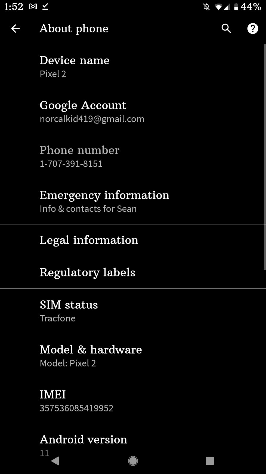 Google Pixel 2 XL 64 gigabytes Just Black