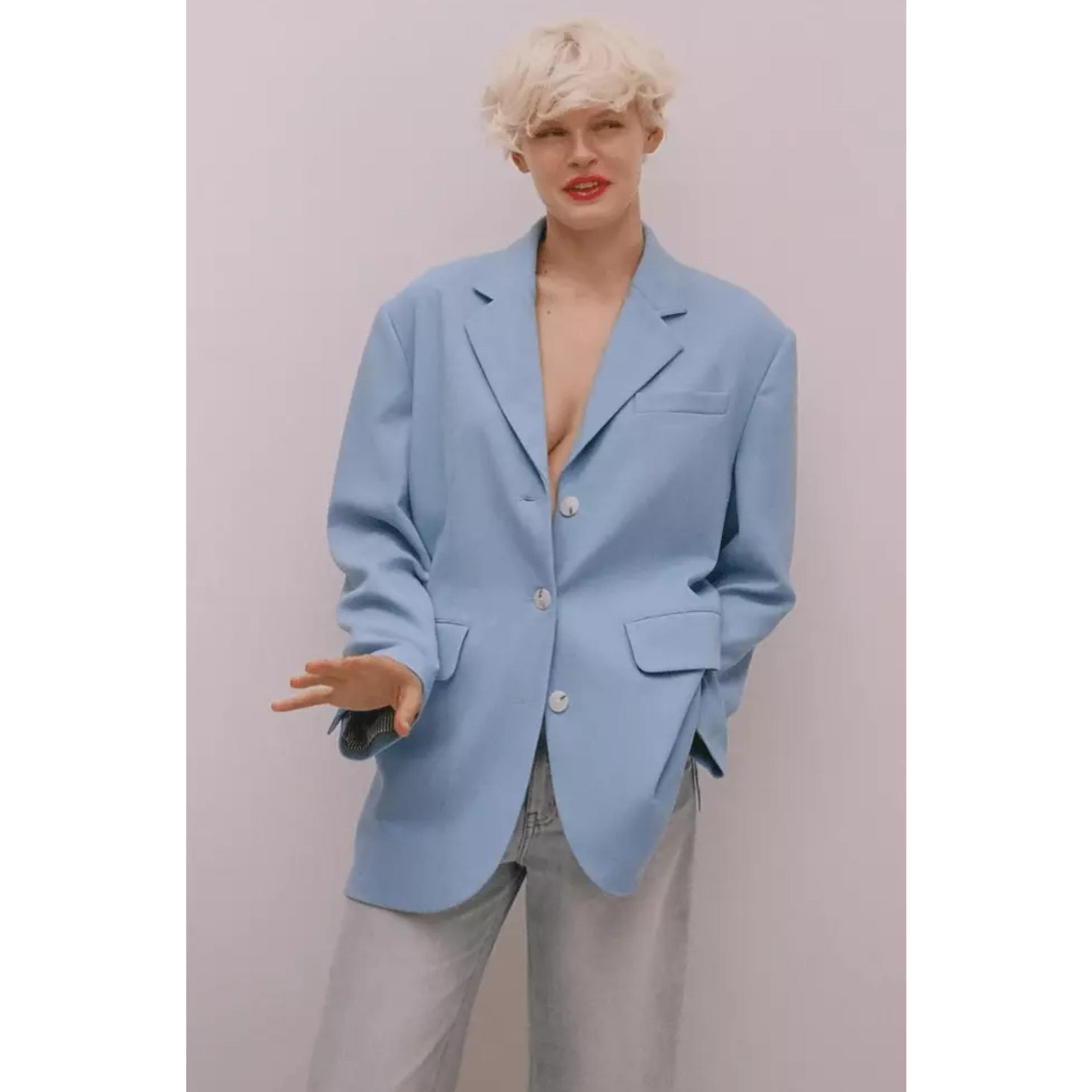 NWT Maeve Blue Oversized Whimsy Goth Blazer - Size M/L